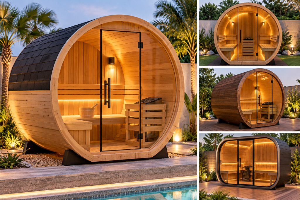 outdoor pod sauna